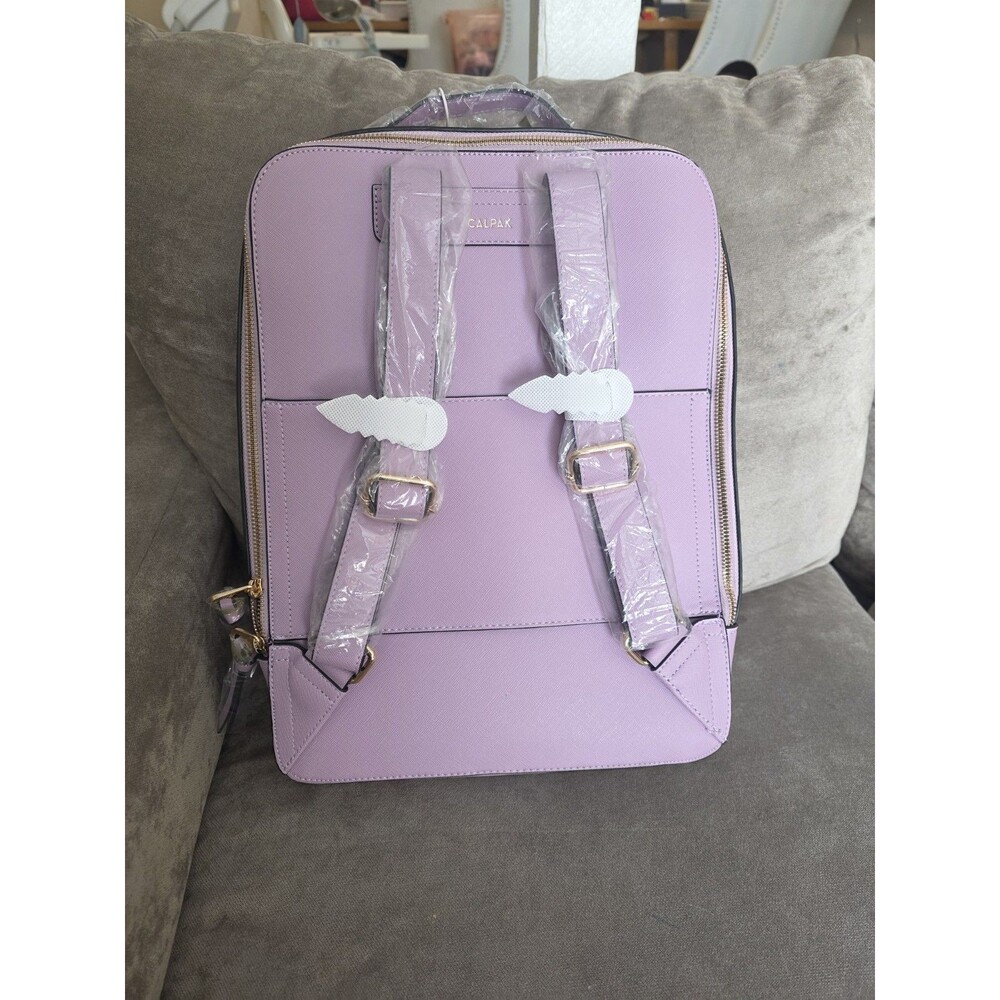 CALPAK Kaya 15" Laptop Backpack Lavender Vegan Leather Travel Work Bag NEW - Picture 7 of 11